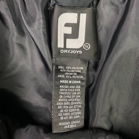 FootJoy DryJoys Rain Pants Men's XL Black Golf Ankle Zip Zipper Waterproof - Picture 11 of 16